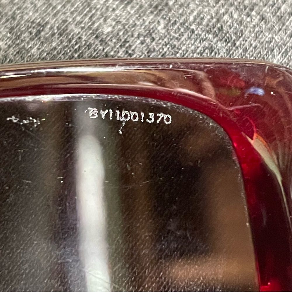 Burberry Red Frame Sunglasses with Signature Check Arms - Picture 9 of 9